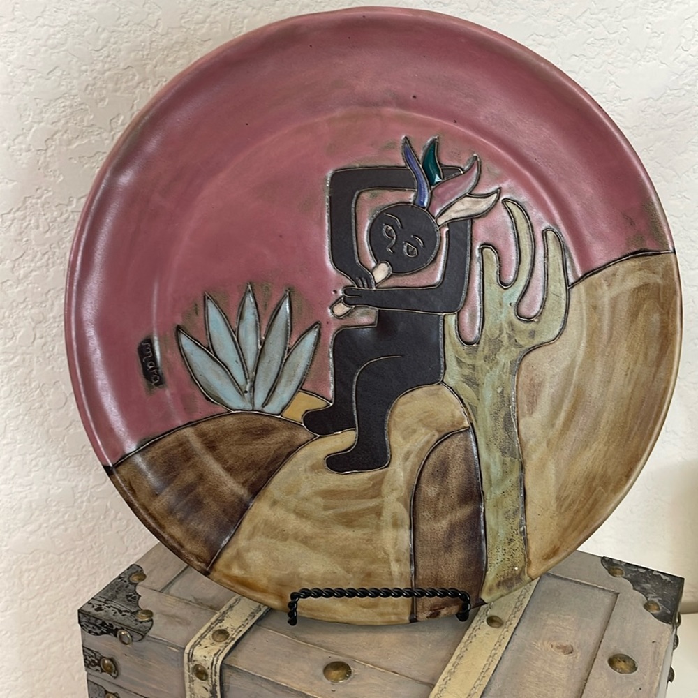 Vintage Mara Modern Studio Art Pottery‎ Ceramic Stoneware 12" Decorative Plate